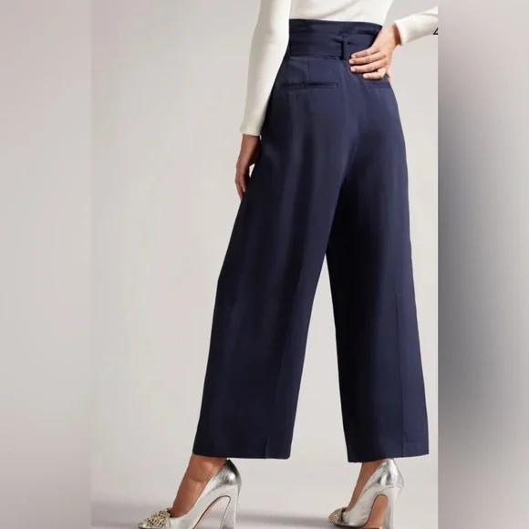 Ted Baker Navy Blue Kendyl Wide Leg Trousers Size 0 - Picture 6 of 6